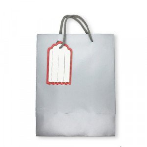 Gift Bag Paper With Ticket 23x18x10 cm Silver
