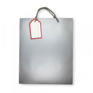Gift Bag Paper With Ticket 32x26x12 cm Silver