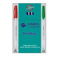 مجموعة 50 قلم جاف سمبا شكل مثلث 1 ملم ازرق 