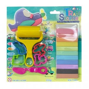 Tran Sporter Clay Pastel Colors With Molds Smile Kids 100 g