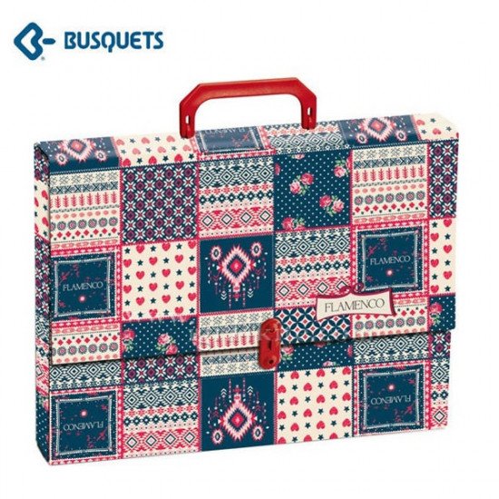 File Bag With Lock BUSQUETS Flower Decorations Flameco A4 File Bag With Lock BUSQUETS Flower Decorations Flameco A4