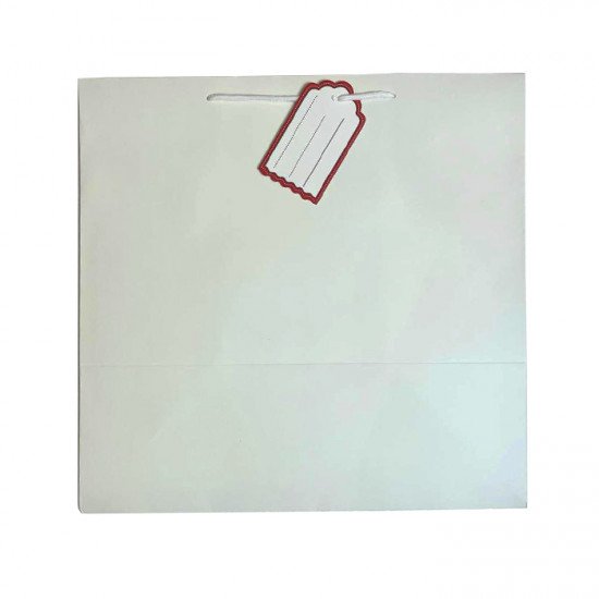 كيس هدايا ورق 35x35x24سم مع كرت ابيض