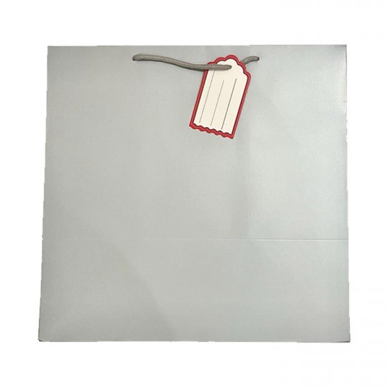 كيس هدايا ورق 35x35x24سم مع كرت فضي