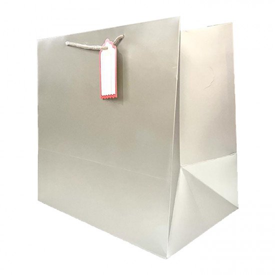 كيس هدايا ورق 35x35x24سم مع كرت فضي