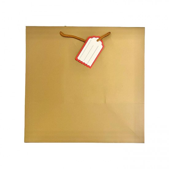 كيس هدايا ورق 35x35x24سم مع كرت ذهبي