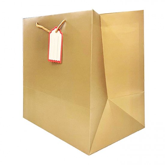 كيس هدايا ورق 35x35x24سم مع كرت ذهبي