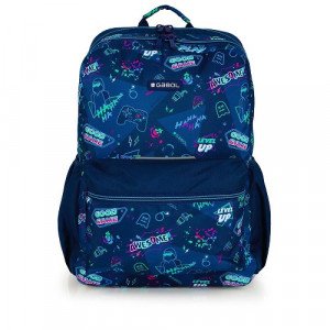 School Backpack Good Game Navy Blue 2 Large Pocket GABOL