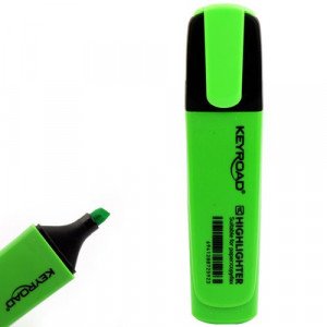 Highlighter Pen Green Phosphorescent Beveled Head KEYROAD