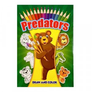 Coloring Book Draw and Color Predators Animals