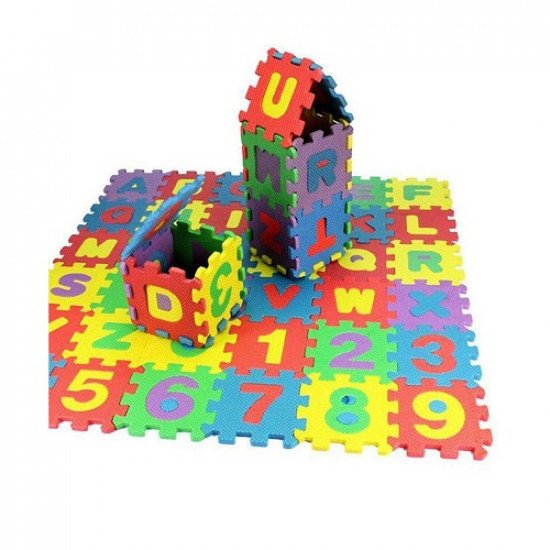 بازل حروف انجليزي وارقام فلين اسفنجي 8x8 سم