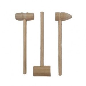 Small Wood Hammer BABY 3 Pieces Assorted