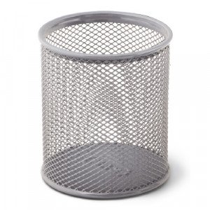 Pen Holder Metal Mesh Silver MAS