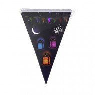 زينة حبل مثلثات رمضان كريم اسود 2.5 متر