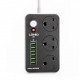 توصيلة كهربائية LDNIO SC3604 5M مقاومة للحريق بثلاثة مقابس و 6 منافذ USB توصيلة كهربائية LDNIO SC3604 5M مقاومة للحريق بثلاثة مقابس و 6 منافذ USB