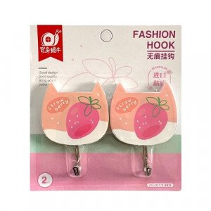 Adhesive Wall Hanger Plastic Strawberry Two Pieces