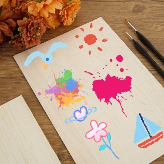 لوح خشب مستطيل 15×22 سم نحيف فاتح A5