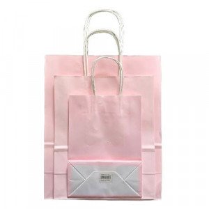 Light Pink Paper Gift Bag, Several Sizes