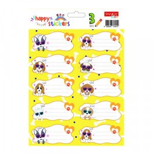 School Labels TANEX 10 Pcs Dog carton 