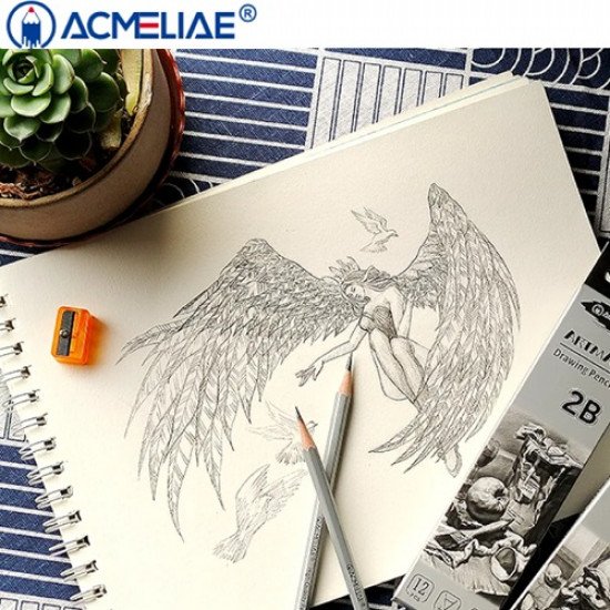 كراسة رسم لاقلام الرصاص و الفحم A5 بسلك 30 ورقة 150جرام ACMELIAE