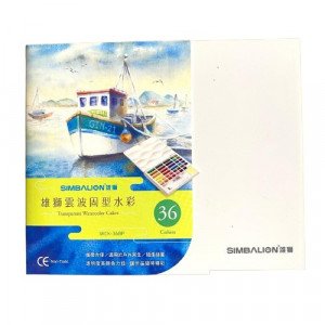 Water Coloring SIMBALION for Professional 36 Color with Brush and Sponge  