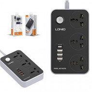 توصيلة كهربائية LDNIO SK3469 PD20W  مقاومة للحريق 2متر بثلاثة مقابس و 3 منافذ USB 