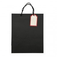 كيس هدايا ورق 32x26x12 سم مع كرت اسود