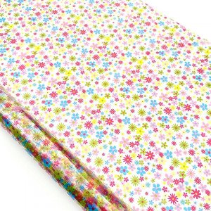 Colorful Flowers Clear Cellophane Roll 36.5m x 70cm