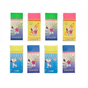 Phosphorescent Erasers 8 Pieces Colored Snoopy