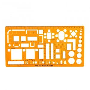 Geometric Template, Furniture Shapes, 30 x 15.5 cm, Scale 1:50