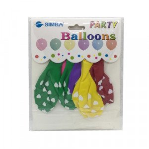 Party Balloons 6 Pcs Colorful Hearts