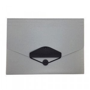  Documents Cover with Rubber Luck 12 Pockets Gray