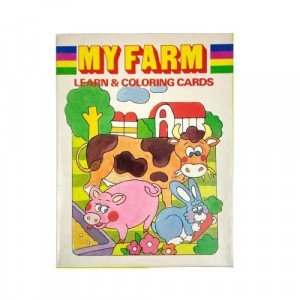 Learn and Coloring Cards for Children My Farm in English
