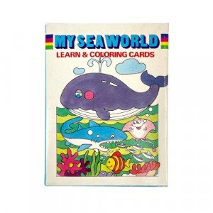 Learn and Coloring Cards for Children Sea World in English