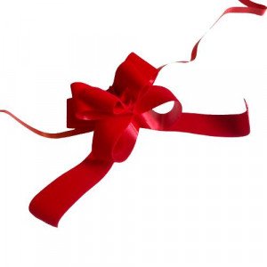 Velor Strips Box Pulling A Big Red Bow