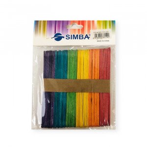 Wooden Ice Cream Sticks Colored 114 mm Thin SIMBA