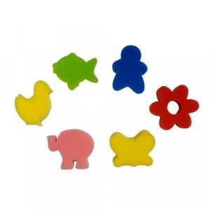 Sponge Pieces For Coloring KEEP SMILING 6 Different Shapes