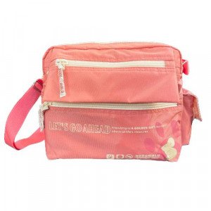   Hanging Handbag Beige and Pink KUKU MALU