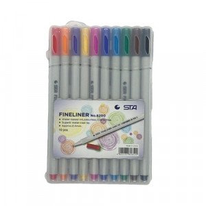  Fineliner Pen STA 10 color Plastic Box