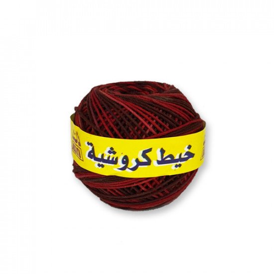 خيط كروشيه قطن مموج عودي و بني 50 جم دلتا