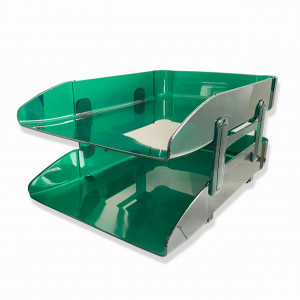 Document Rack Transparent Green 2 Layers of Plastic METRO