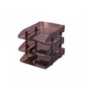 Document Rack Transparent Brown 3 Layers of Plastic METRO