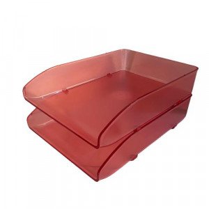 Document Tray METRO Two Tray Plastic Transparent Red