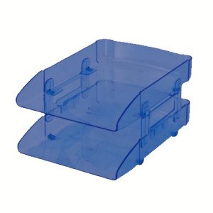 Document Rack Transparent Blue 2 Layers of Plastic METRO
