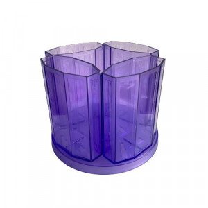 4Ways Adjustable Pen &amp; Pencil Caddy Acrylic Transparent Purple METRO 