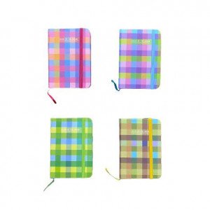 Memo Notebook 14x9 cm With Rope lined Checks Shapes