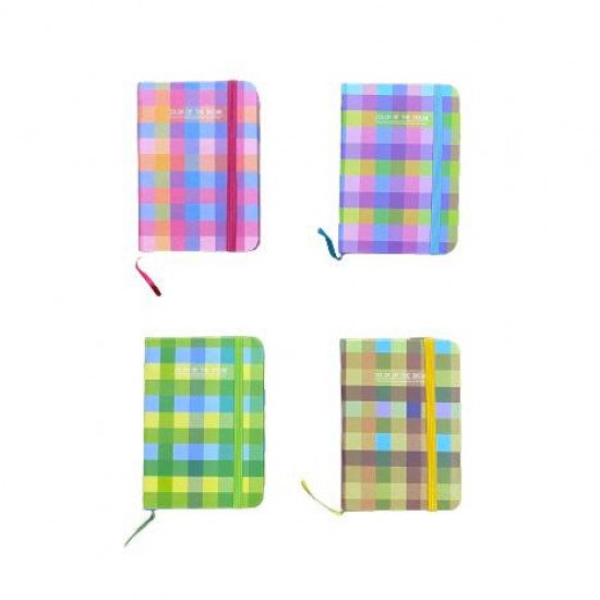دفتر مذكرة 14x9 سم بحبل مسطر كاروهات اشكال
