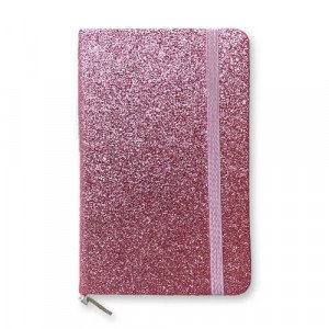 Memo Notebook 14x21 cm with Rope lined Glittery Assorted Color