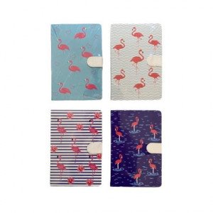 Memo Notebook 14.5x9.5 Cm With Magnetic Lock Lined Flamingo Shapes