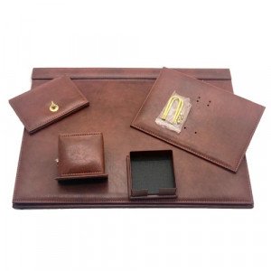 Office Set Brown Luxury Leather 5 PCs GULPAS 910
