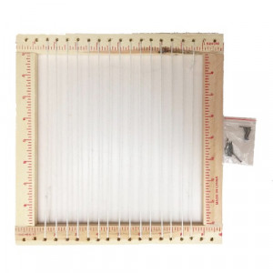Wooden Fabric Loom With Spun Yyarns 25x25 cm